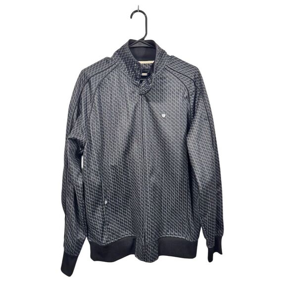 ENYCE Men’s Track Jacket Size M – Black Gray Chain Print Streetwear Retro - Picture 1 of 6